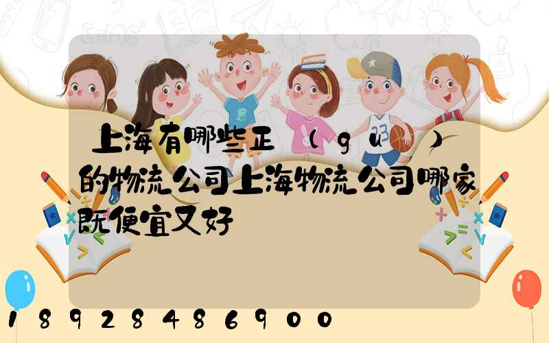 上海有哪些正規(guī)的物流公司上海物流公司哪家既便宜又好