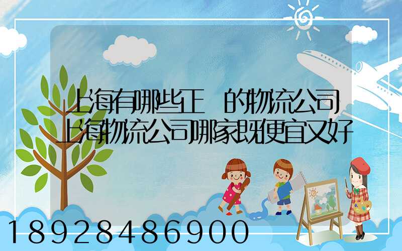 上海有哪些正規的物流公司上海物流公司哪家既便宜又好