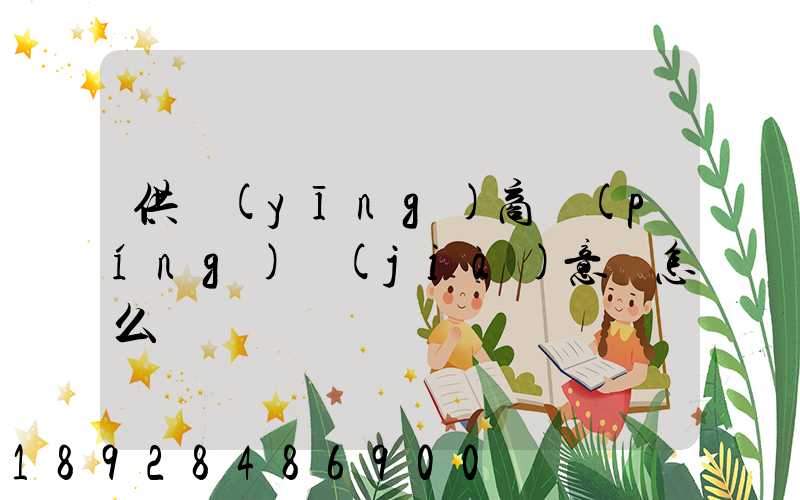 供應(yīng)商評(píng)價(jià)意見怎么寫