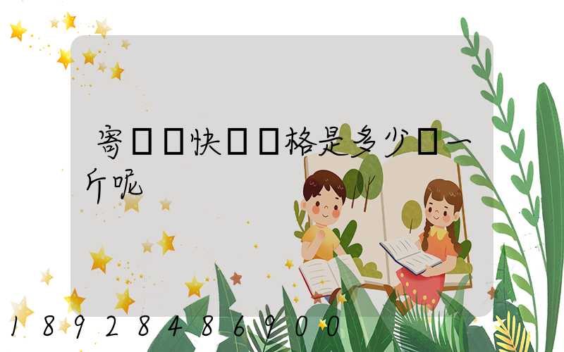 寄國際快遞價格是多少錢一斤呢