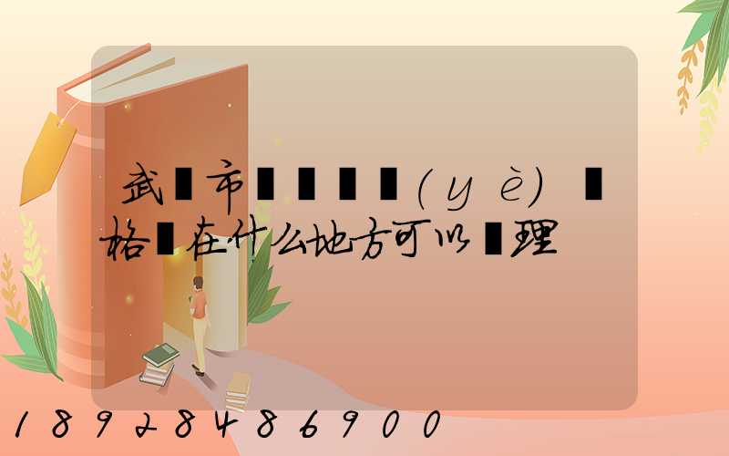 武漢市貨運從業(yè)資格證在什么地方可以辦理