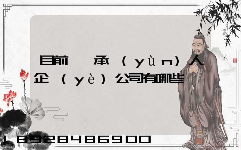目前無車承運(yùn)人企業(yè)公司有哪些