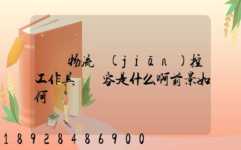 請問物流監(jiān)控工作具體內容是什么啊前景如何